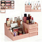 Makeup Organizer with Drawers, Cosmetic Organizer for Vanity Dresser Bathroom Countertop, Large CapacityOrganizer for Skincare, Lipstick, Palettes (Pink-1 Pack)