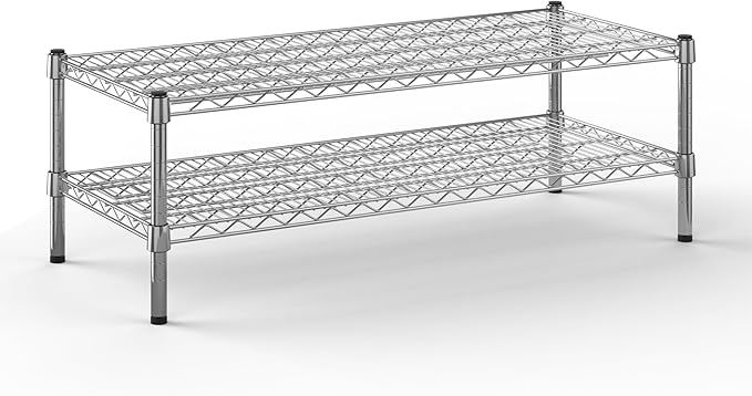 18" Deep x 42" Wide x 14" Height Wire Shelving Kit | 2-Tier | NSF Commercial Storage Rack Unit