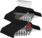 Korpai 36-Pack Black Velvet Hangers with Clips Adjustable,Adult Hangers,Outfit Hanger,Heavy-Duty,Felt,Non-Slip,Space Saving, for Pants, Skirts, Suits,Coats, Dresses ect.