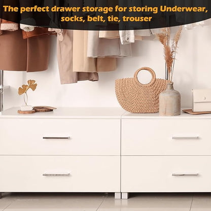 Soft Scarf Organizer for Drawer 3 Set Fabric Storage Bins with 6, 7, and 8 Compartments for Scarves and Accessories Non-damaging Flexible Storage for Home Organization (Beige)