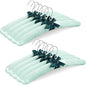 TOPIA HANGER Padded Hangers for Women Clothing, 10-Pack Thick Foam Padded Satin Hangers No Shoulder Bump for Sweaters, Coat, Blouses, Dresses (Green), CT18GR10