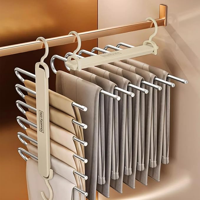 Ergocar Pants Hanger, Saving Space -Saving Metal Wardrobe Storage, Clothes Pants and Hanger, Multi -Function Scarf Storage and Storage Pants Jeans