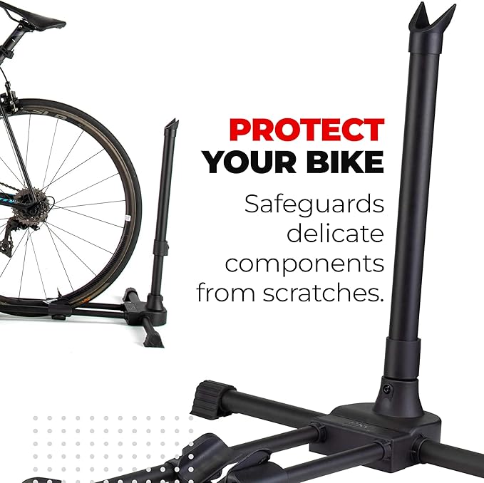 PRO BIKE TOOL Vertical Upright Bicycle Floor Stand - Freestanding Indoor Bike Storage Rack for Garage or Apartment - No Drill - Compatible with Tire Widths of up to 2.3" and Wheel Sizes up to 29"