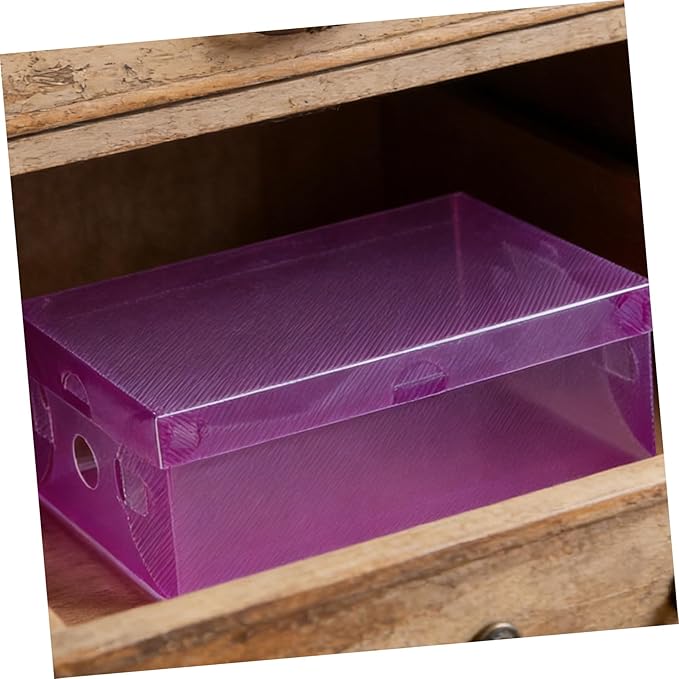 7pcs Shoe Storage Boxes, Stackable Foldable Pp Plastic Organizers with Lids, Colorful 27.5×18×9.5cm Containers for Home Closet and ’ Shoe Storage