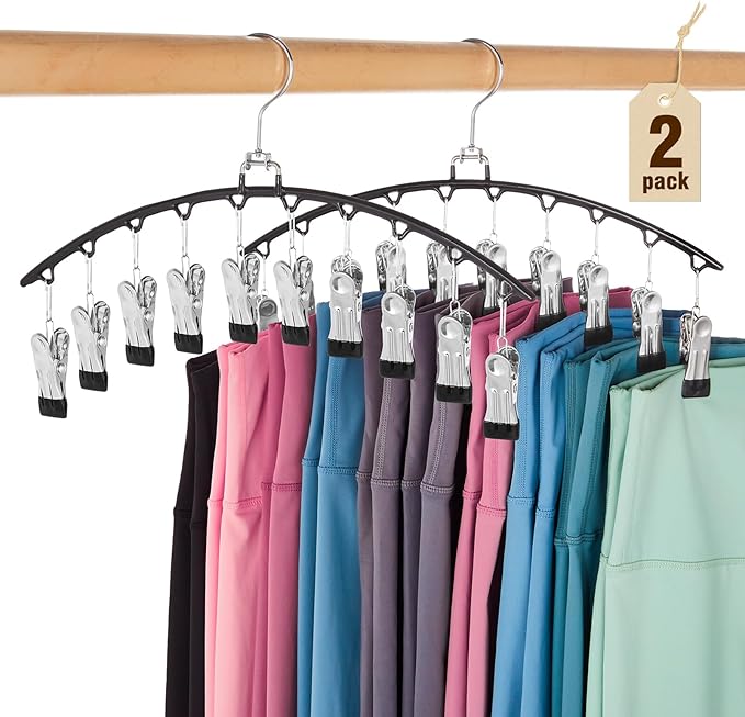 HOUSE DAY Bra Hangers 2 Pack & Legging Organizer 2 Pack w/20 Clips Holds 20 Leggings