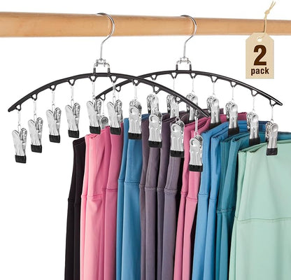 HOUSE DAY Bra Hangers 2 Pack & Legging Organizer 2 Pack w/20 Clips Holds 20 Leggings