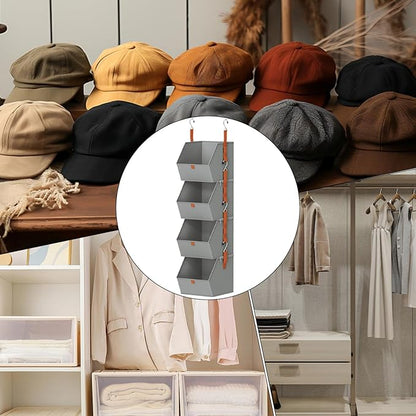 Over The Door Storage Organizer – Hanging Closet Rack, Multi-Pocket Fabric Holder, Durable Lightweight Design (Space Saving Efficient Solution) | Bedroom Bathroom Kitchen Accessory For Shoes Scarves H