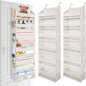 ULG 2 Pack Over The Door Organizer with 6 Large Pockets 12 Side Pockets, 50lbs Weight Capacity Door Hanging Organizer for Bedroom, Bathroom, Pantry, Nursery Storage, Beige