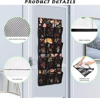 Generic Colorful Mushroom Over The Door Organizer Large-Capacity Design Over Door Hanging Bag Shoe Rack Hanger Closet Storage Organizer Good Organizing Items for College Students Women