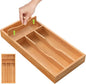 Unibambou Bamboo Utensil Drawer Organizer with Removable Dividers, Kitchen Organizer for Flatware Cutlery, Silverware Tray for Drawer (5/4 Flexible Slots, Natural)