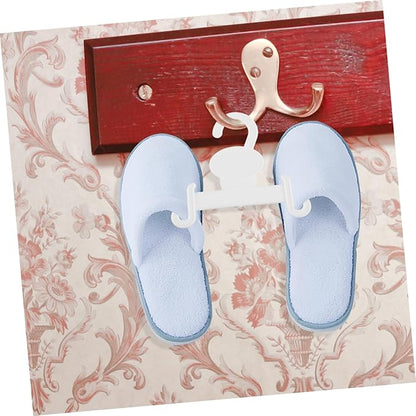 GLEAVI 10Pcs White Plastic Shoe Display Hooks for Slippers Sandals Sneakers Space-Saving Hanging Organizer for Home Retail Supermarkets and Minimalist Shoe Holders for Clean Storage