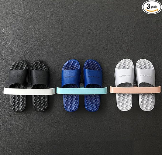 Wall Mounted Shoe Rack, Hanging Shoe Organizer for Door, Self Adhesive, 3pc