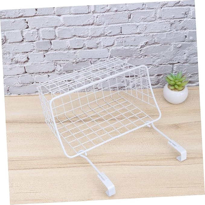 Over Door Hanging Storage Rack White Organizer for Kitchen Bathroom and Office Space Saving Basket for Cabinets Easy to Install Ventilated Design