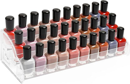 Nimiah Nail Polish Storage Organizer - 3 Tiers Nail Polish Holder Acrylic Cosmetics Display Rack for Sunglass Essential Oils Ink Bottles