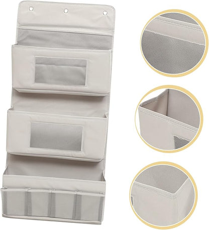 SOLUSTRE Household Over the Door Organizer Multi Function Hanging Storage Bag Grey Breathable Space Saving for Remote Controls Glasses Socks Jewelry and More