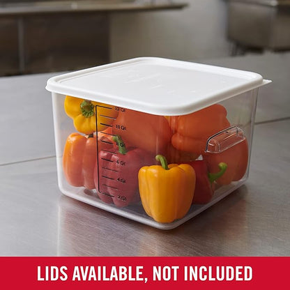 Rubbermaid Commercial Products Space Saving Square Food Storage Container 12 Quart Clear for Kitchen/Sous Vide/Meal Prep,(Pack of 6)