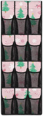 Pink Christmas Tree Over The Door Organizer for Dorm Room Essentials Xmas Shoe Organizer Door Hanger for Living Room,Mesh Pockets with 4 Metal Hook