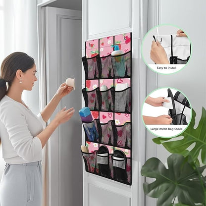 Generic Love Strawberry Underwear Organizer Hanging Elastic Over The Door Organizer Bedroom Bringing Convenience to Life and Work, It Is Suitable for Children Bedroom Offices and Other Places
