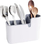 Amazon Basics Countertop & Wall Organization for Utensils, Space-Saving, Divided Compartments, White & Grey