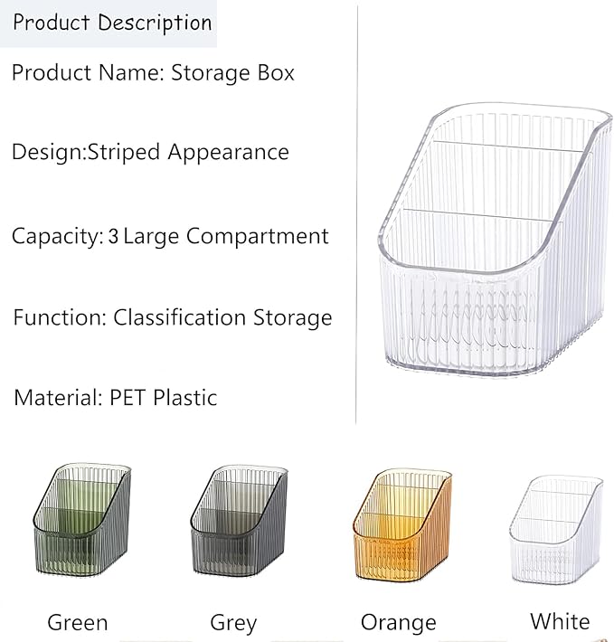 Makeup Organizer Cosmetics Storage Box, Large Capacity Make Up Brush Holder Organizer Vanity Accessories, Bathroom Countertops, Desk Storage Container, Cosmetic Display cases(White-S)