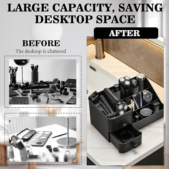 ZOCONE 2026 Cologne Organizer for Men, Mens Bathroom Organizer, Dresser Organizer Countertop, Cologne Stand, Perfume Stand Organizer for Mens Room Decor, Birthday Gifts for Men (Black)