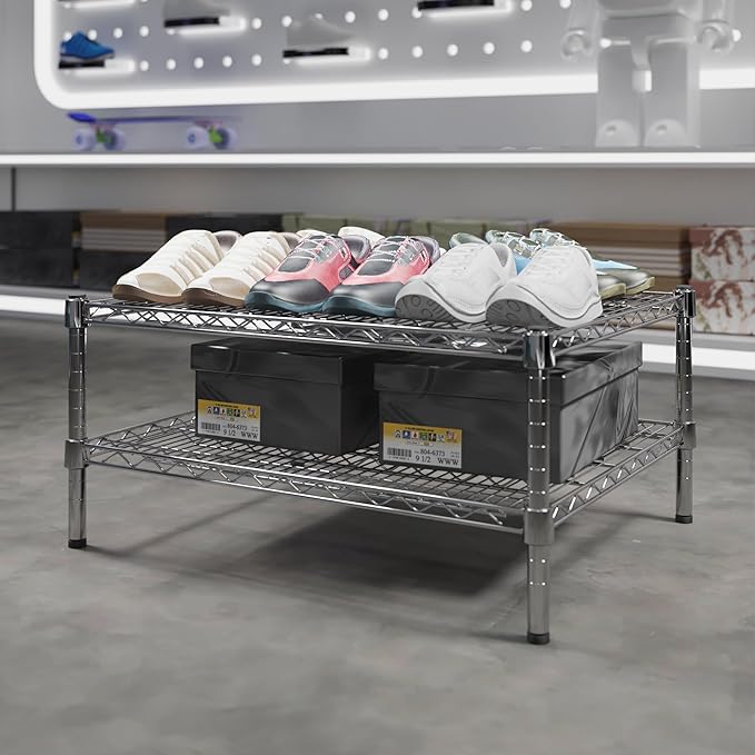 24" Deep x 30" Wide x 14" Height Wire Shelving Kit | 2-Tier | NSF Commercial Storage Rack Unit