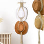 Yulejo Macrame Hat Hangers Racks Boho Cowboy Hats Holders Western Display Organizer Storage decor Back of Door for Wall(Beige,Two Hats Style)