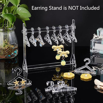 PH PandaHall 30pcs Clothes Hanger Clear Earring Holder Mini Hanger Rack Jewelry Display Dangle Earring Hanging Organizer Acrylic Ear Studs Display Rack for Retail Show Personal Exhibition(Only Hanger)