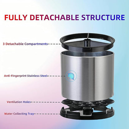 LIBODOUR Utensil Holder, 360°Rotating Kitchen Utensil Holder For Counter,Cooking Silverware Organizer Stainless Steel Caddy Flatware Spoon Spatula Tool Cutlery Container