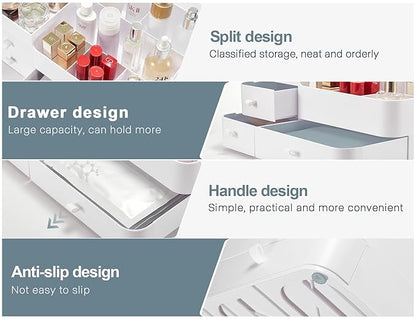 Makeup Organizer Tween Girls Gifts,Large Capacity Bathroom Organizer and Storage with Drawers Trendy Stuff ,Vanity,Bathroom Countertop,Bedroom Storage for Skincare,Cosmetics,Perfume,Brushes,Eyeshadow