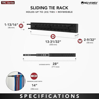REV-A-Shelf Sliding Tie Rack for Custom Closet Systems