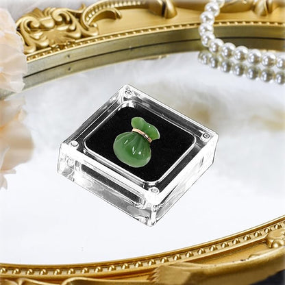 4 PCS Clear Acrylic Jewelry Storage Containers with Lid Clear Gemstone Display Box Acrylic Ring Box with Magnetic Clasps and Sponge Inside for Storage of Small Items,Coins, Necklace, Crafts