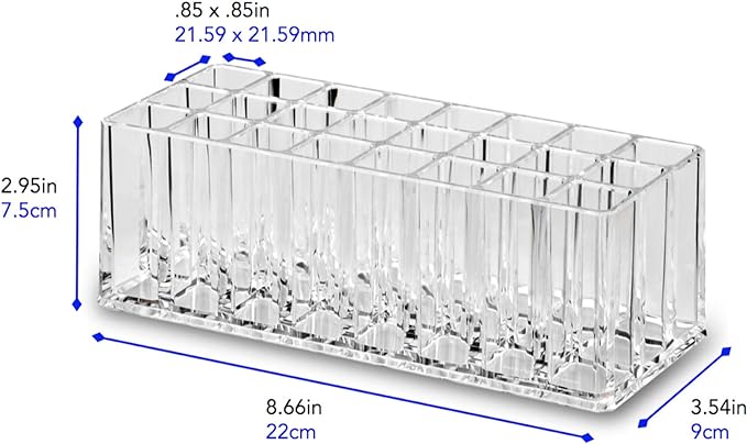 Acrylic Rollerball Perfume Organizer Beauty Scent Holder 24 Space Organization Refillable Container Tall Scented Oil Storage Display Case (2)