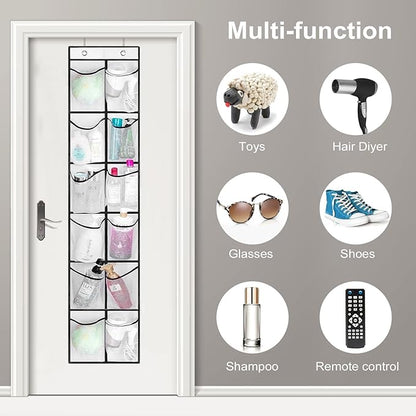 GOMAJI 12 Large Pockets Over Door Hanging Shoe Organizer, White