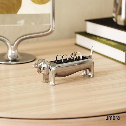 Umbra Dachsie Ring Holder - Gift for Weiner Dog Dachshund Doxie Lover - Jewelry Storage, Chrome