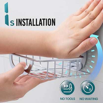 TAILI Soap Holder Soap Dish for Shower, Suction Cup Soap Holder for Shower Wall, Bathroom Accessories, Removable Strong Hold Soap Saver, Drill Free