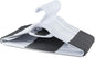 Extra Non Slip Plastic Clothes Suit Hangers with Sure Grip Rubber, 30 Pack, with 360° Swivel Hook, Space Saving, Light Weight, Wet and Dry Use (Pure White/Cool Grey)