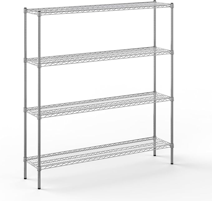 14" Deep x 60" Wide x 64" Height Wire Shelving Kit | 4-Tier | NSF Commercial Storage Rack Unit