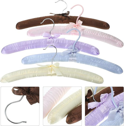 5Pcs Satin Padded Hangers Anti Slip Clothes Hangers Sweater Hangers Dress Shirt Hanger for Wedding Dresses Hangers Party Favors
