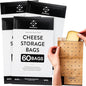 Formaticum - 60-Pack Cheese Storage Bags - 6.25 x 11 Wax Paper Bags to Keep Cheese or Charcuterie Fresh - Professional Grade Cheese Paper for Wrapping Cheese - Porous Brown Paper Bags From France