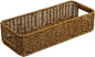 Basket for Toilet Paper Storage, Waterproof Wicker Baskets for Bathroom Counter Organizer, Small Storage Basket for Organizing Countertop Bathroom Bedroom Toilet Tank (Dark Brown)