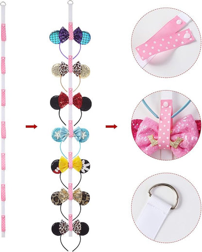 3Pcs Mouse Ears Headband Holder Headpiece Hanger Organizer Hair Accessories Storage Hanging Wall Display Decor