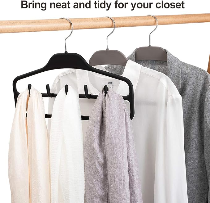 Belt Hanger, Tie Rack for Closet, Sturdy Belt Organizer with 360 Degree Swivel, 11 Large Sturdy Belt Hooks, Non Slip Rubberized Belt Rack, Black