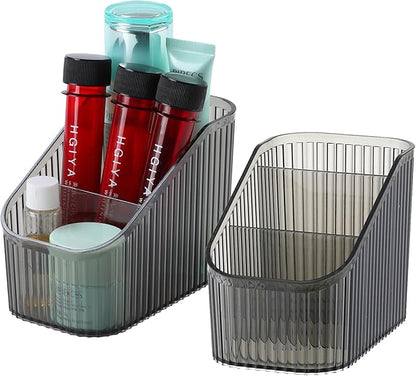 Black Makeup Brush Holder for Vanity, Bathroom Countertop Organizer 6 Cups, Toiletry Storage & Display for Skincare, Perfume, Hairbrush, Sunglasses & Desk Accessories