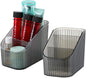 Black Makeup Brush Holder for Vanity, Bathroom Countertop Organizer 6 Cups, Toiletry Storage & Display for Skincare, Perfume, Hairbrush, Sunglasses & Desk Accessories