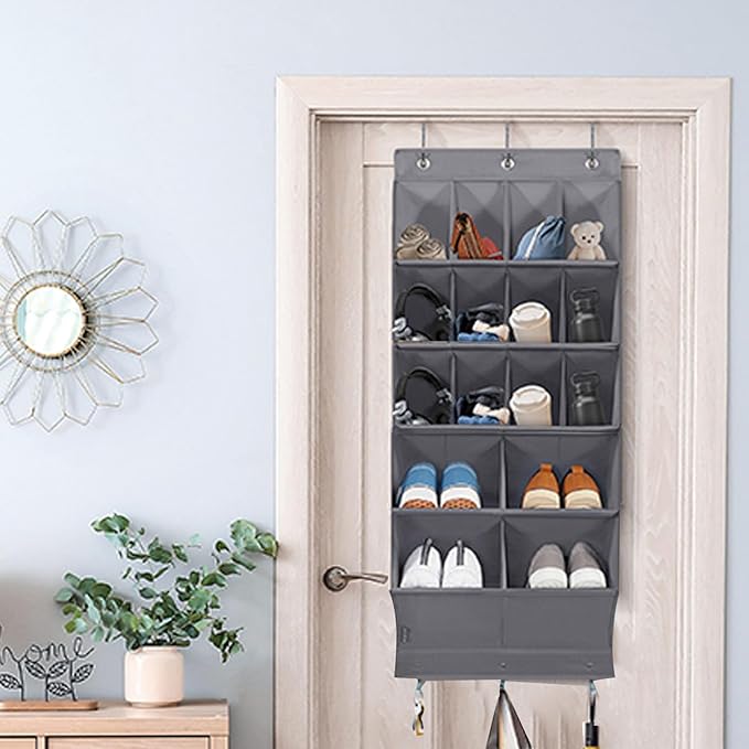 Yosoo Health Gear Pockets Over The Door Shoe Hanging for Closet, Premium Clear Rack Space Saving Storage Holder, Closet Hanger, Hangs on Closets Shoes, Accessories Door, Shoes Organizers Holder