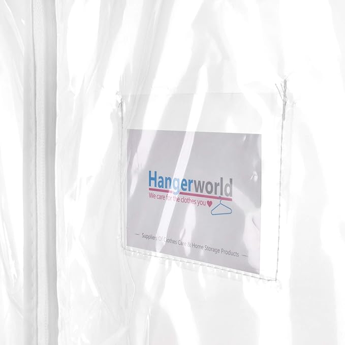 HANGERWORLD Clear 30inch Kids Clothes Carry Cover Protector Bags Baby Toddler - Showerproof, Acid Free, Transparent