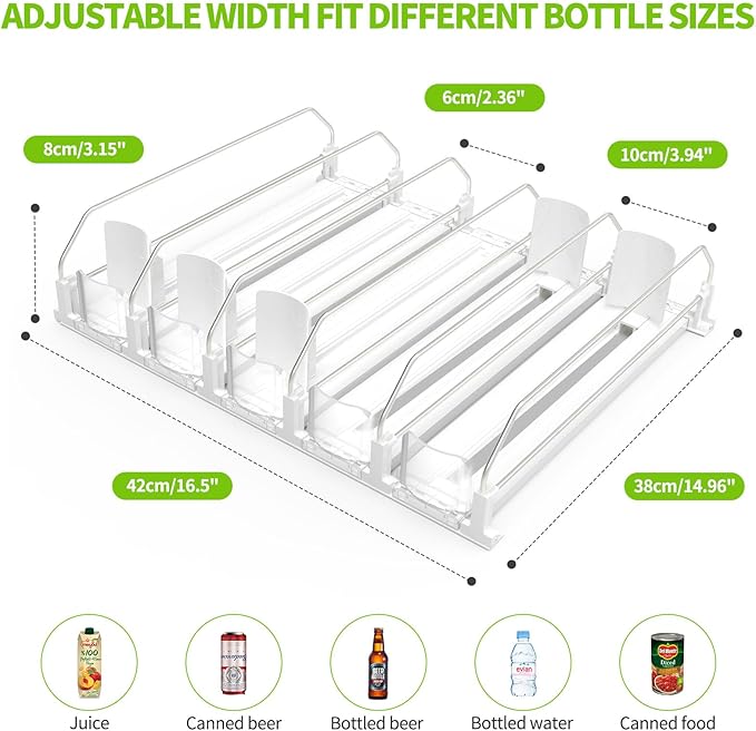 Coanto Drink Organizer for Fridge 3 Row&5 Row