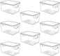 Clear Plastic Stackable Storage Bins with Lids, Pantry Organizers and Storage Containers Fridge Organizer Bins Kitchen Cabinet Organizer Bin for Organizing Under Sink Refrigerator Organization