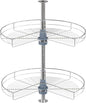Dowell Base Cabinet Kidney Shape Dia.24 270° Lazy Susan, 2 Shelves, Kitchen Base Corner Cabinet Organizer (Chrome 4001 270 24)